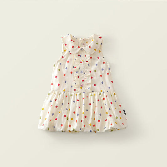 Sleeveless Peter Pan Collar Toddler Dress -K6126038