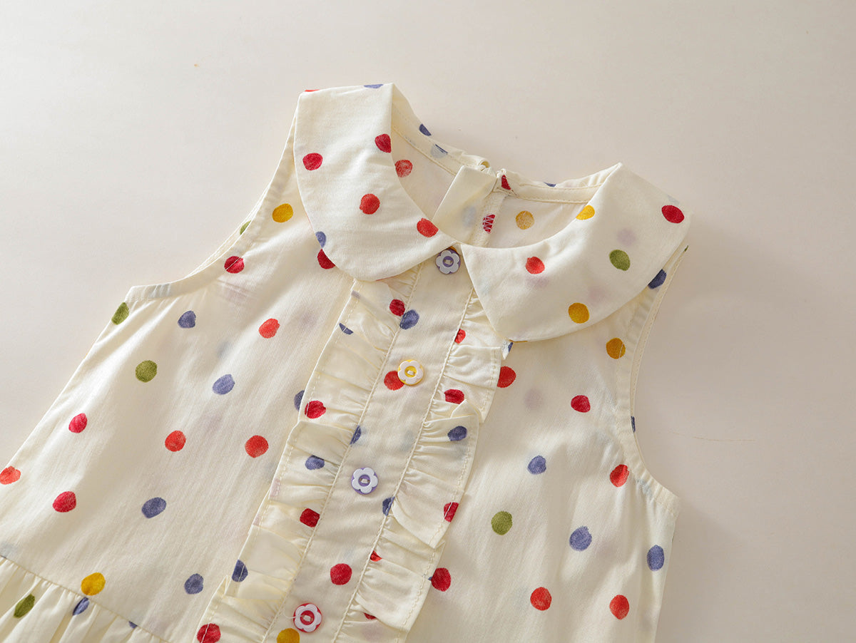 Sleeveless Peter Pan Collar Toddler Dress -K6126038