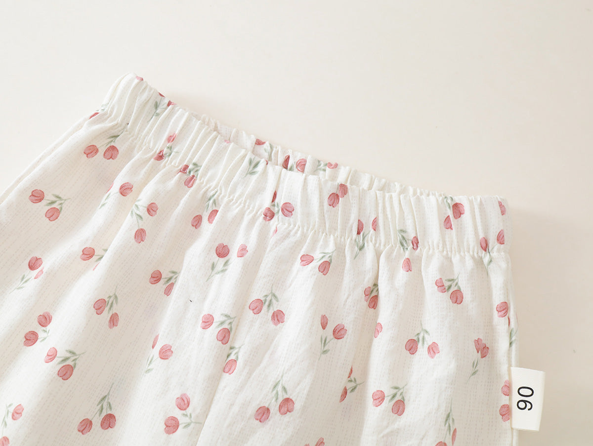 Girls' Ruffled Floral Top & Pants Set(2 Colors) - K6126236