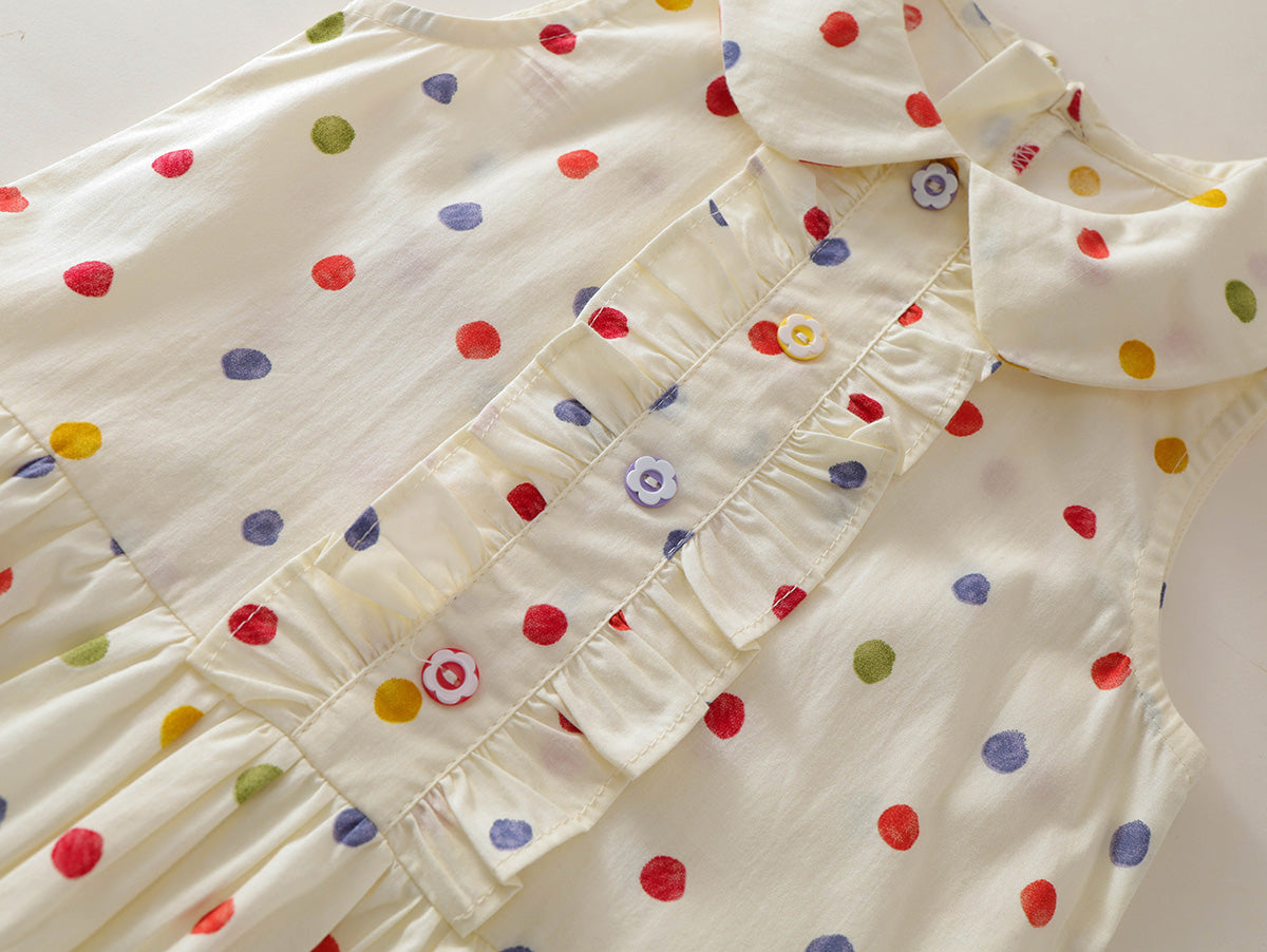 Sleeveless Peter Pan Collar Toddler Dress -K6126038