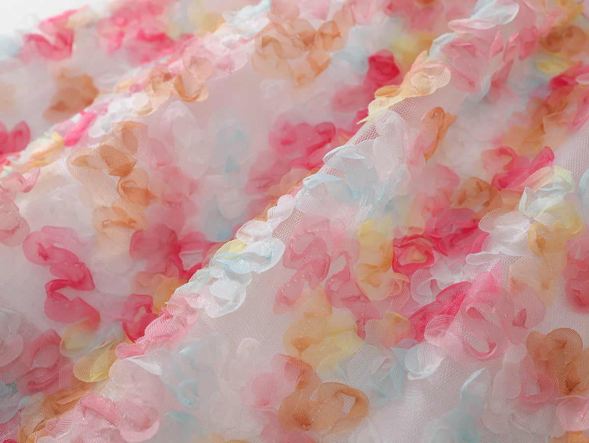 Girls' Pastel Floral Puff Sleeve Dress -K6126112
