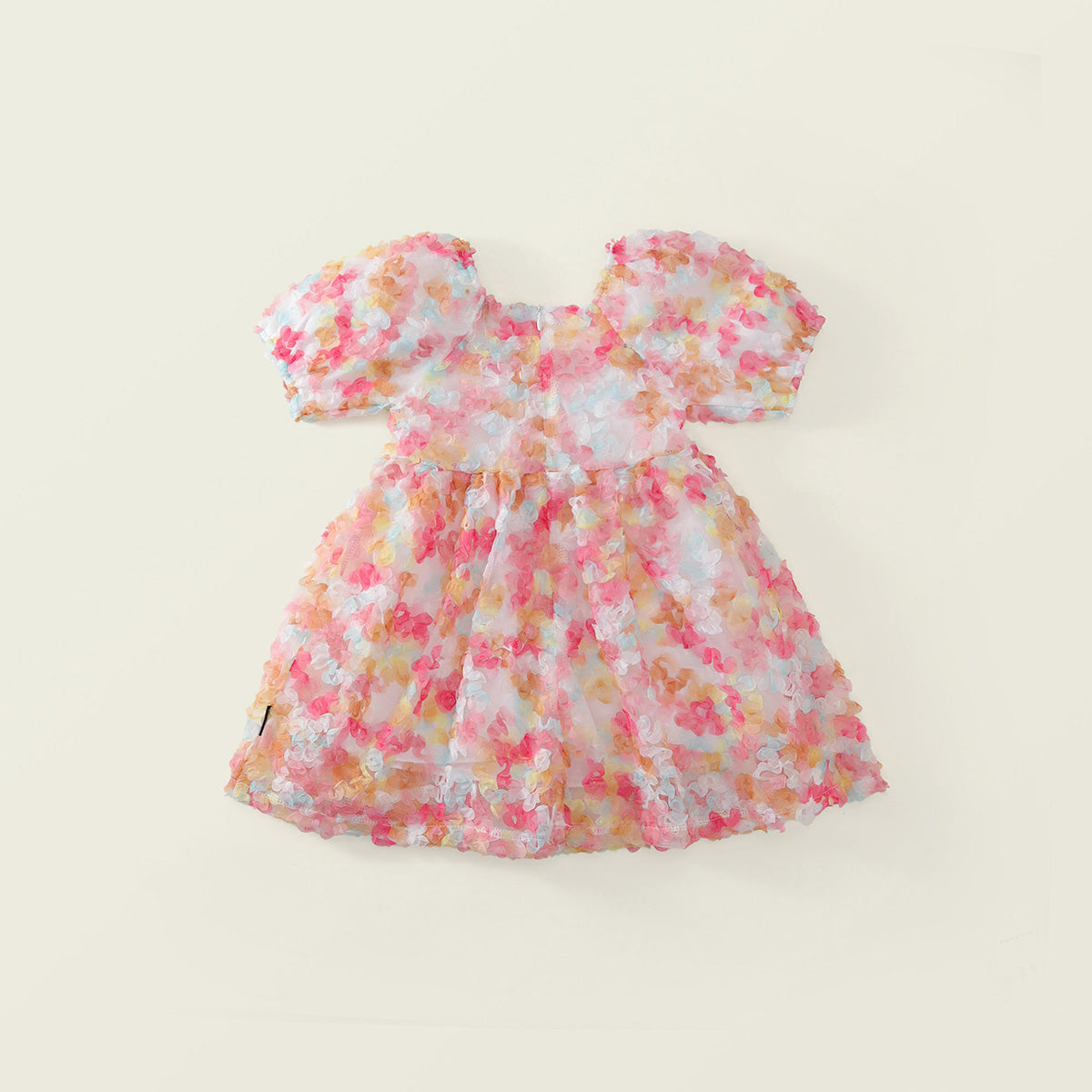 Girls' Pastel Floral Puff Sleeve Dress -K6126112