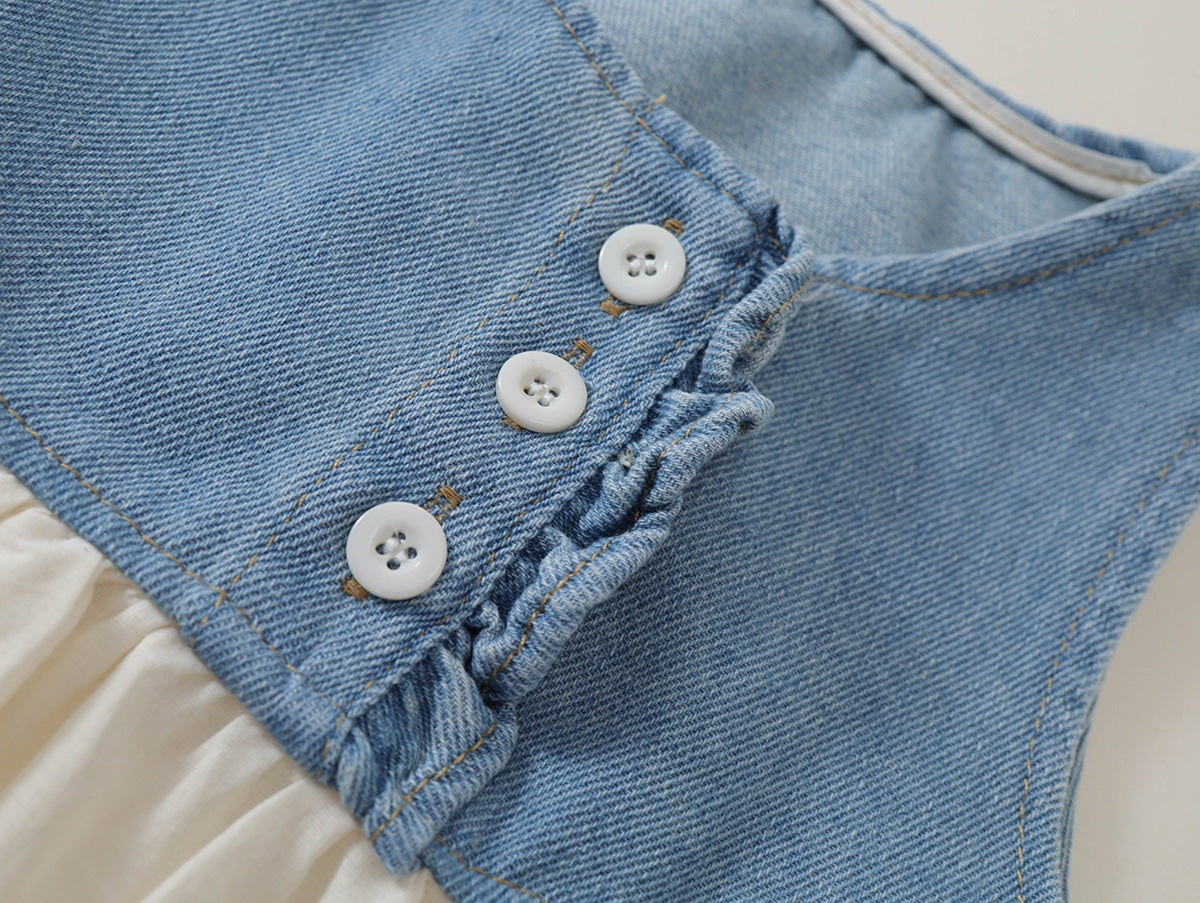 Toddler Girl Denim Lace 2-Piece Outfit Set-K6126151