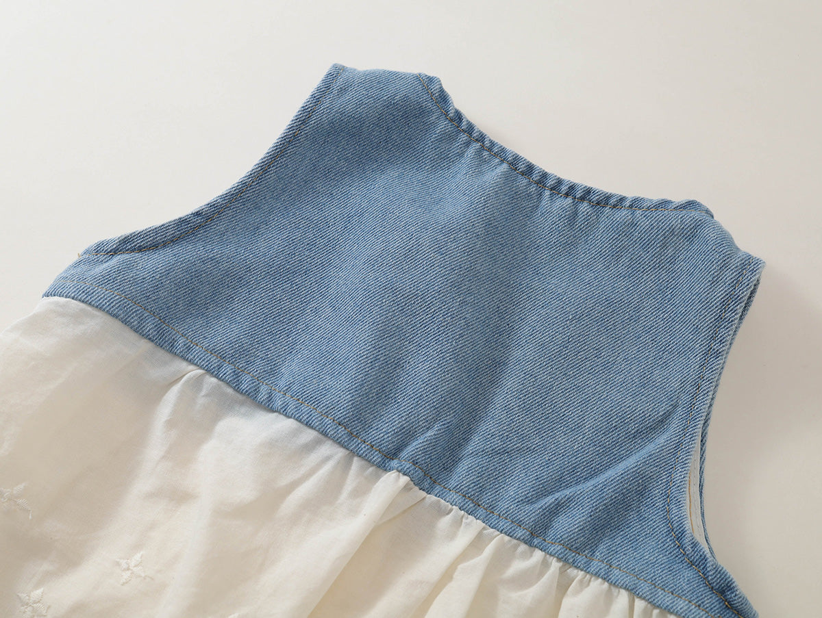 Toddler Girl Denim Lace 2-Piece Outfit Set-K6126151