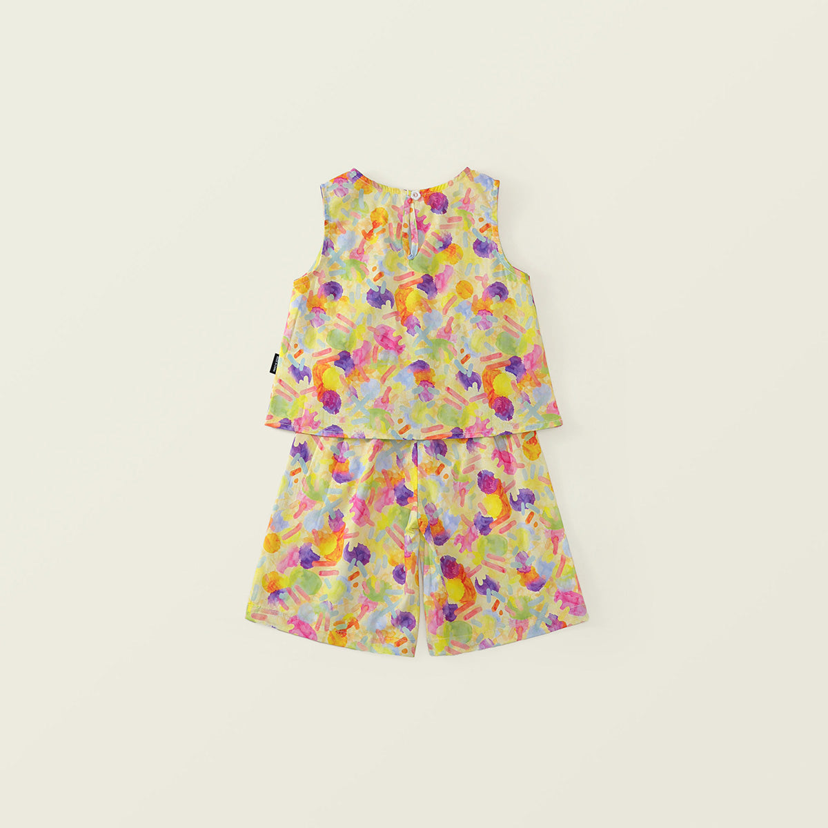 Girls' Colorful Abstract Print Sleeveless Top & Shorts Set-K6126136
