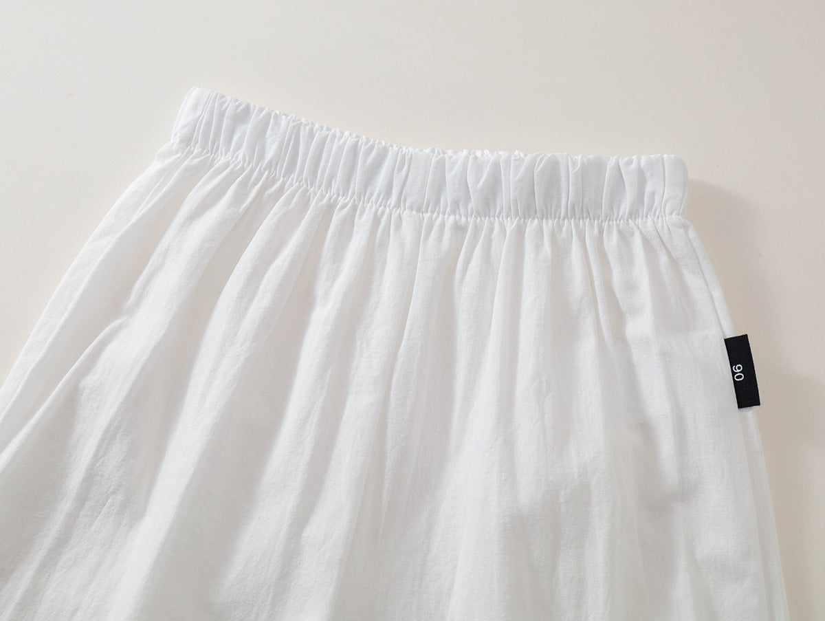 Girls' Tiered Plaid Top & White Wide-Leg Pants Set -K6126127