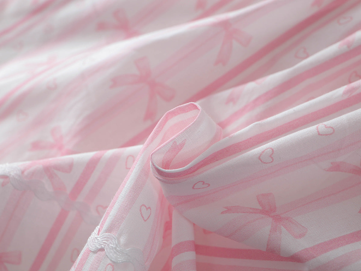 Girl's Kids Pink Striped Bow Dress -K6126016