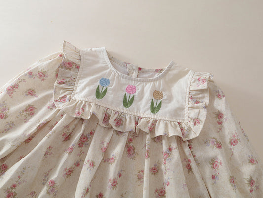 Girl's Long Sleeve Ruffle Toddler Dress - K6115995
