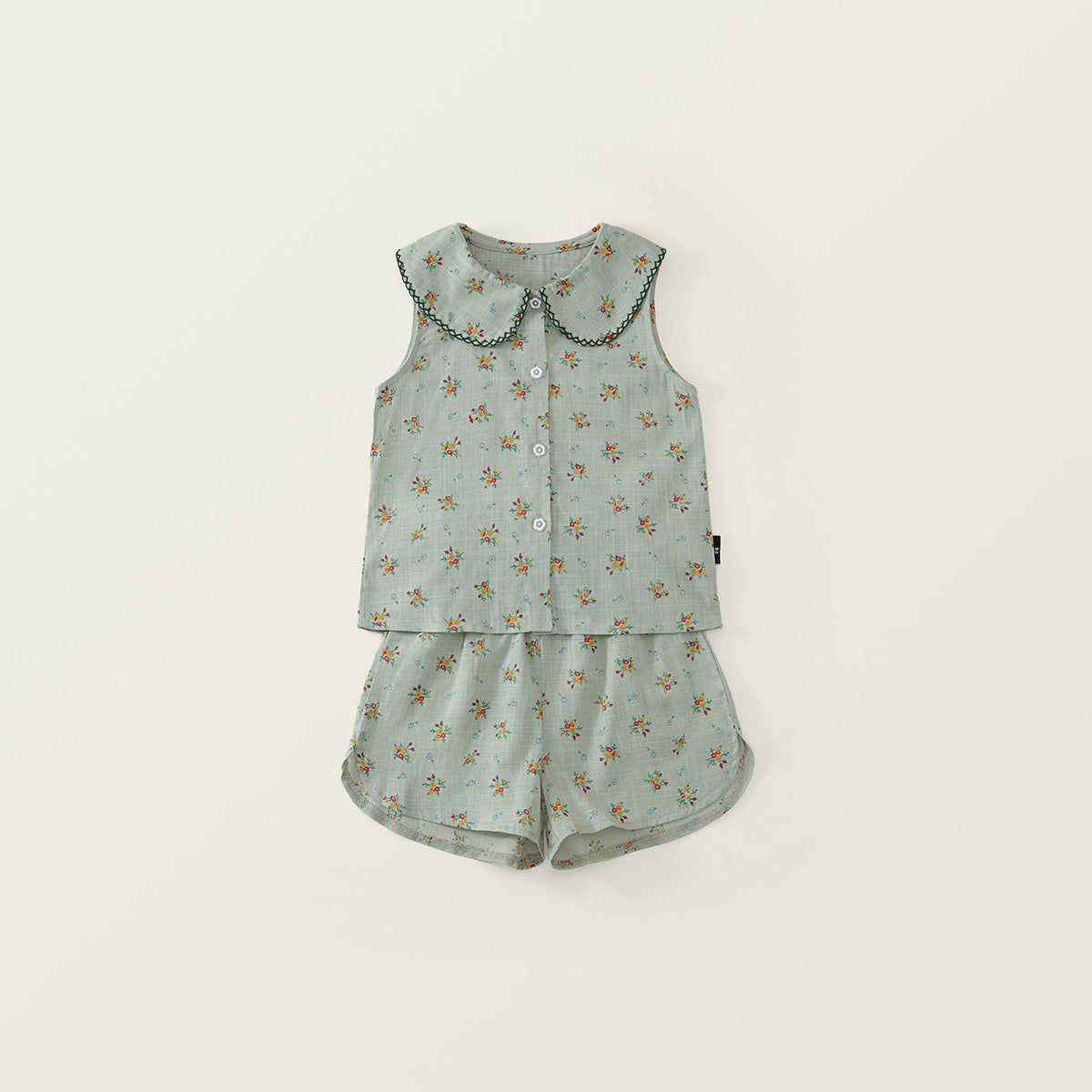 Girl Floral Print Sleeveless Top & Shorts Set-K6126120