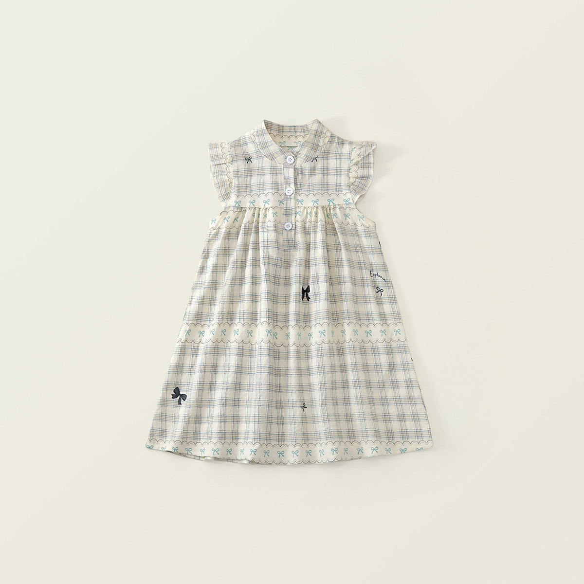 Girls' Plaid & Rainbow Print Collared Dresses (2 Colors) - K6126208