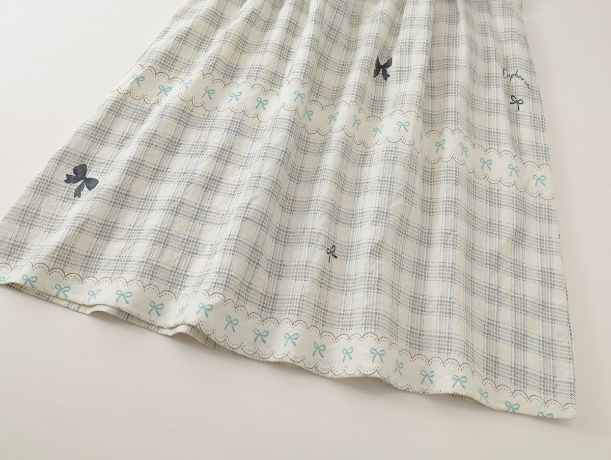 Girls' Plaid & Rainbow Print Collared Dresses (2 Colors) - K6126208
