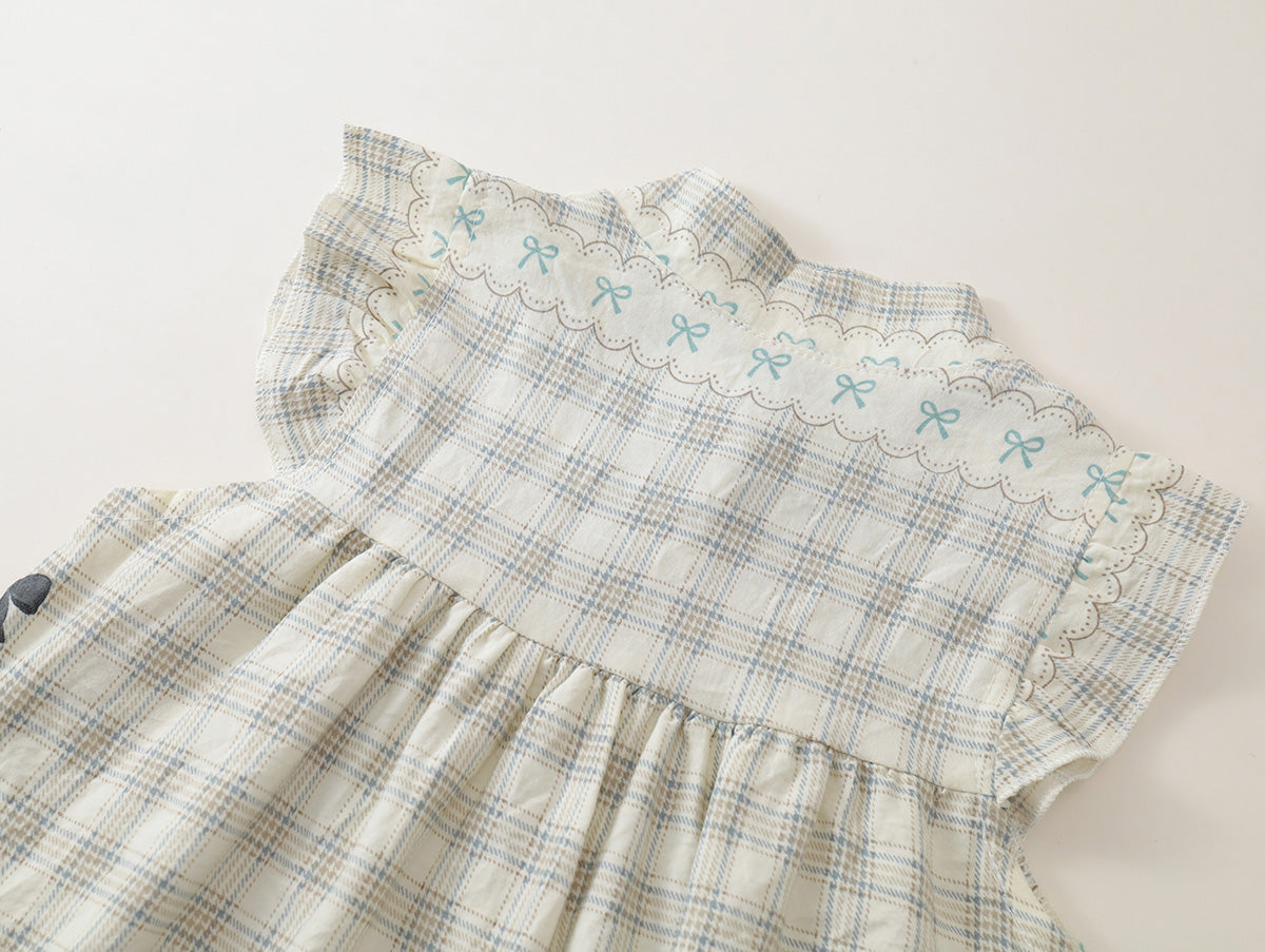 Girls' Plaid & Rainbow Print Collared Dresses (2 Colors) - K6126208