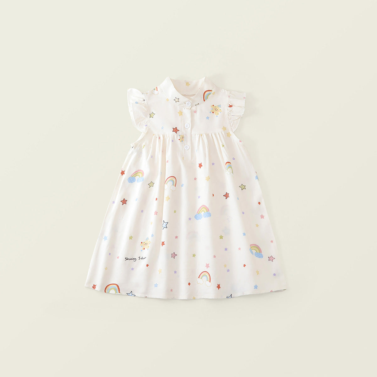 Girls' Plaid & Rainbow Print Collared Dresses (2 Colors) - K6126208