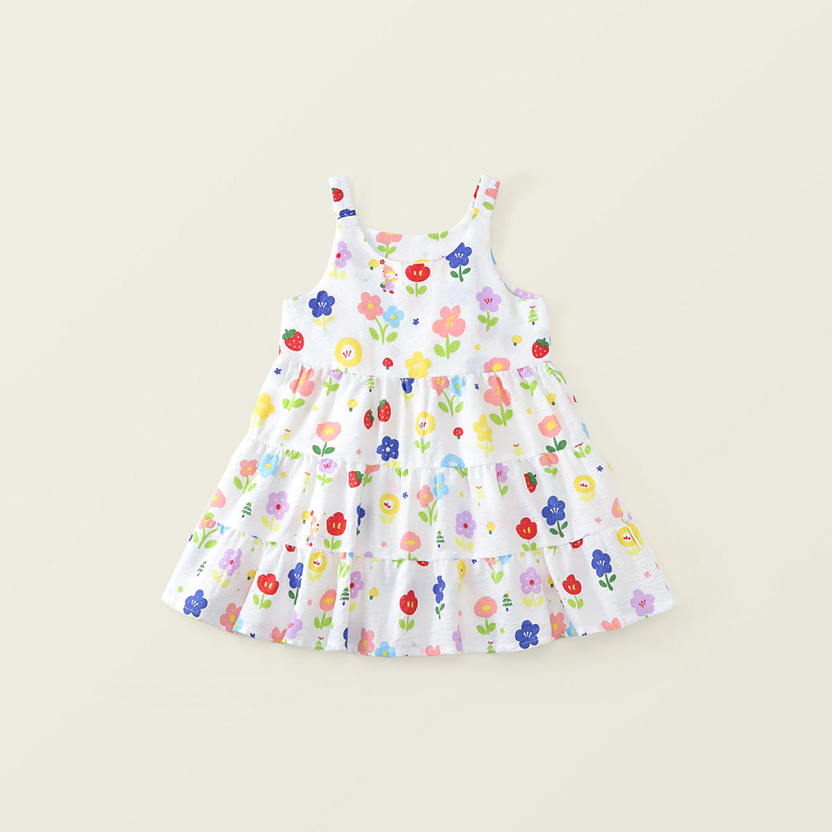 Girls' Tiered Floral Print Sleeveless Summer Dress (3 Colors) - K6126203