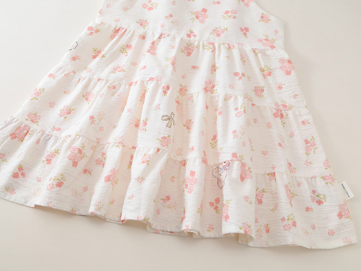 Girls' Tiered Floral Print Sleeveless Summer Dress (3 Colors) - K6126203