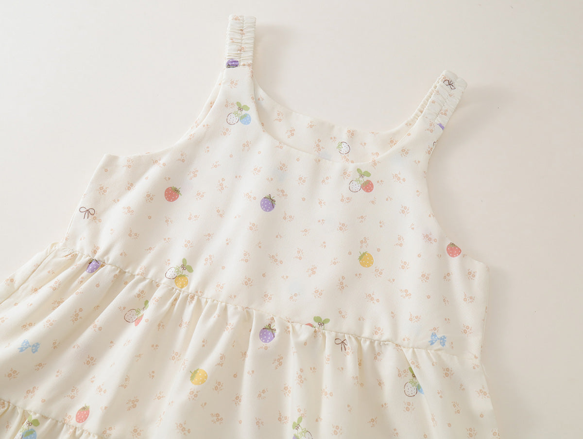 Girls' Tiered Floral Print Sleeveless Summer Dress (3 Colors) - K6126203