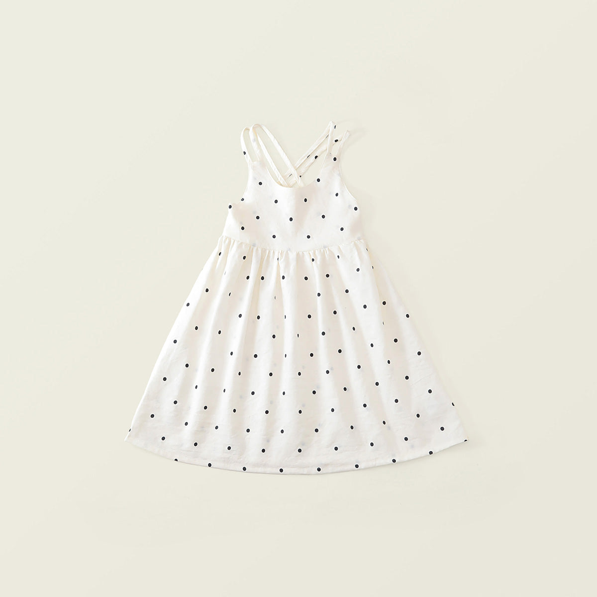 Girls' Cross-Back Summer Dress Set (Leopard & Polka Dot) - K6126228