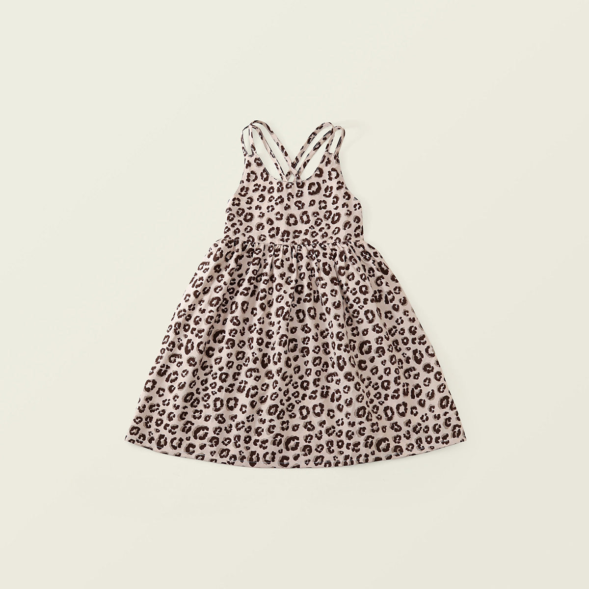 Girls' Cross-Back Summer Dress Set (Leopard & Polka Dot) - K6126228