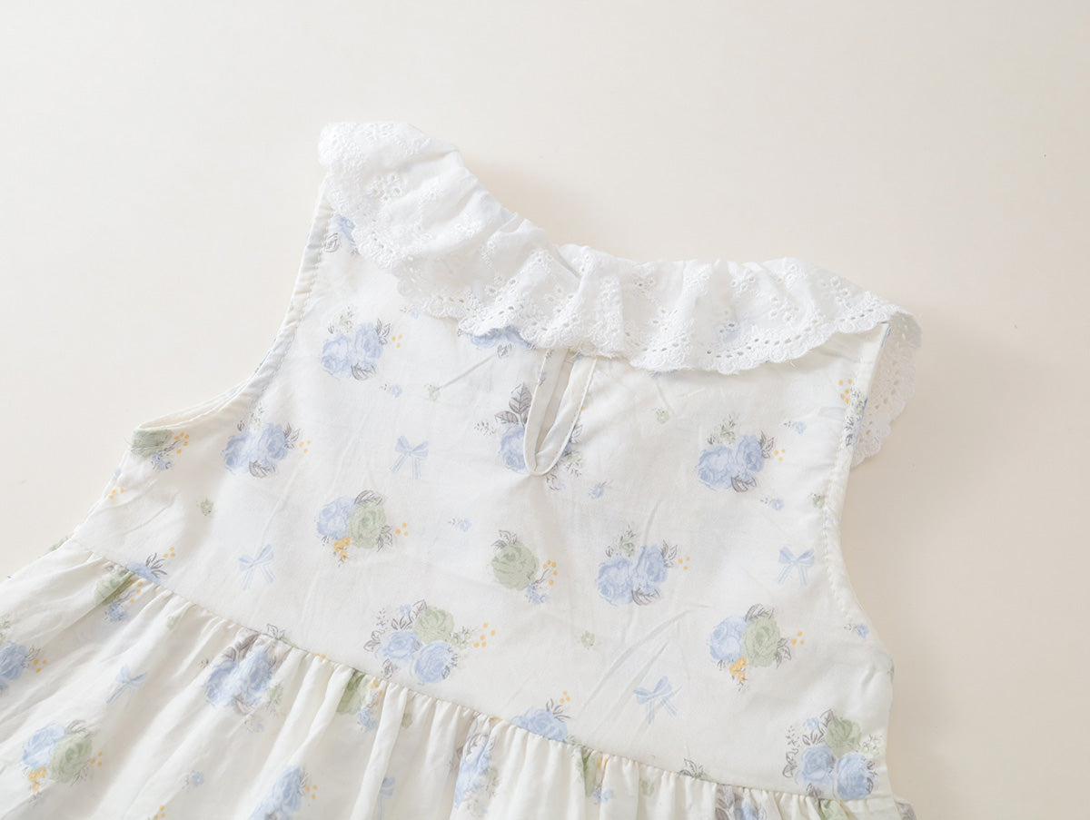 Girls' Floral Ruffled-Neck Sleeveless Top & Shorts Set(3 Colors) - K6126230