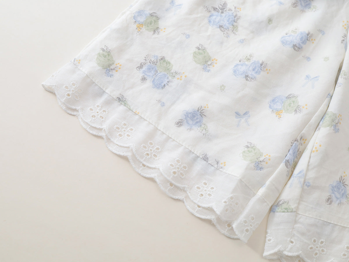 Girls' Floral Ruffled-Neck Sleeveless Top & Shorts Set(3 Colors) - K6126230