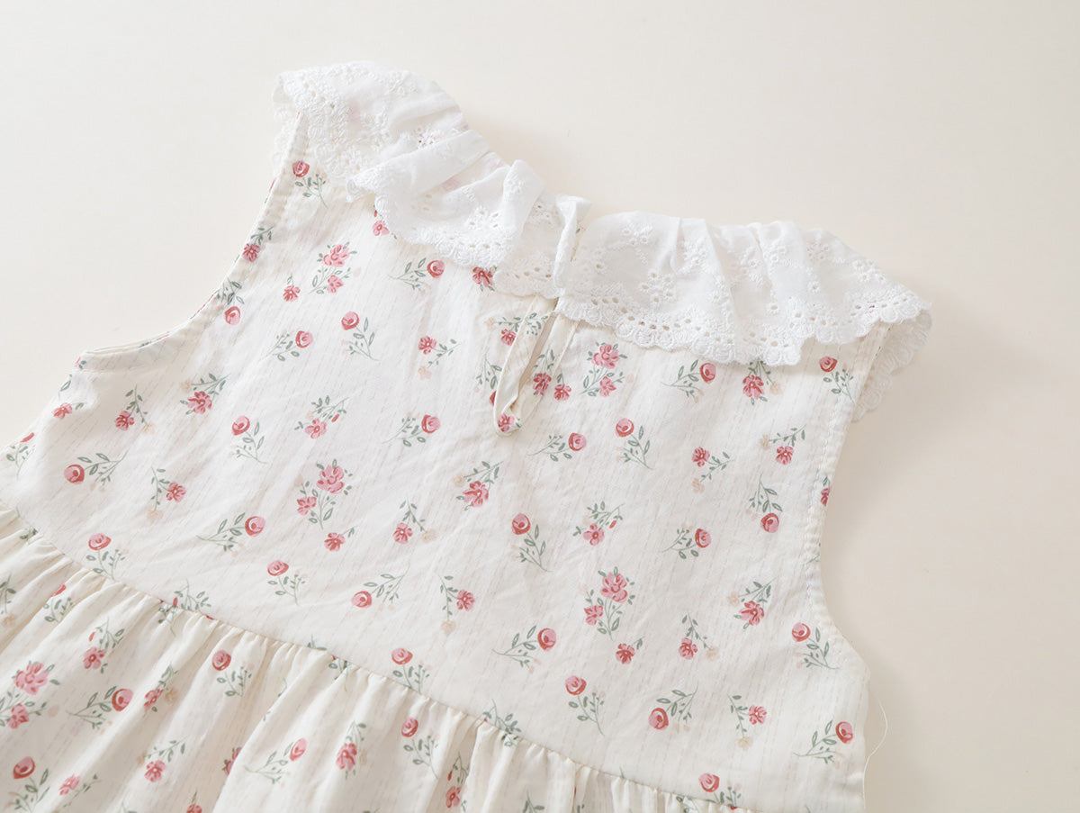 Girls' Floral Ruffled-Neck Sleeveless Top & Shorts Set(3 Colors) - K6126230