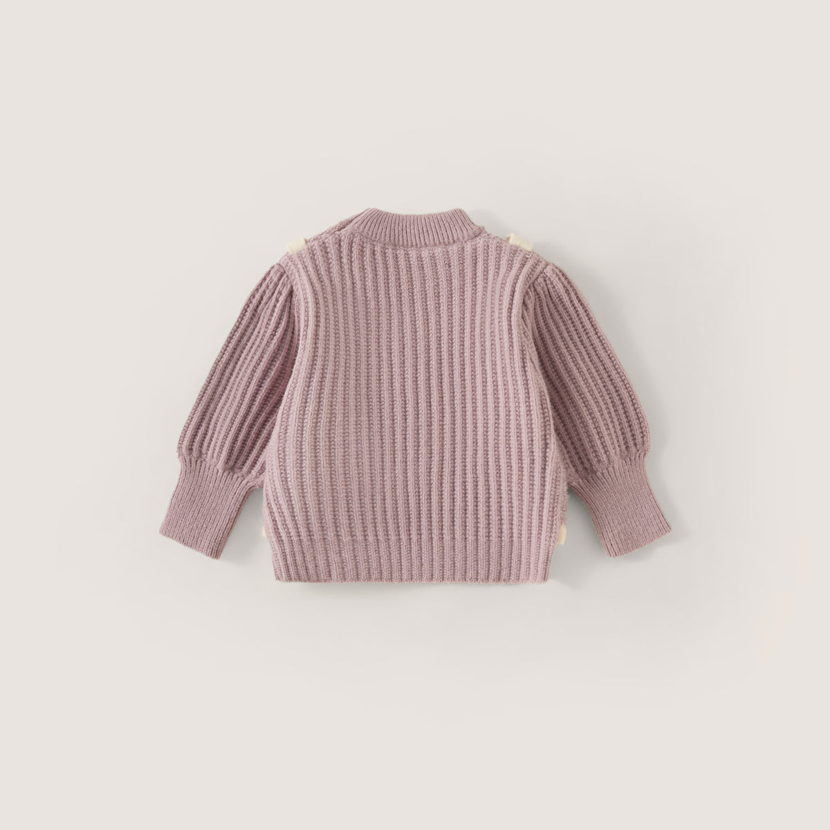 Girls' Mauve Bow-Detail 2-in-1 Knit Sweater -4049