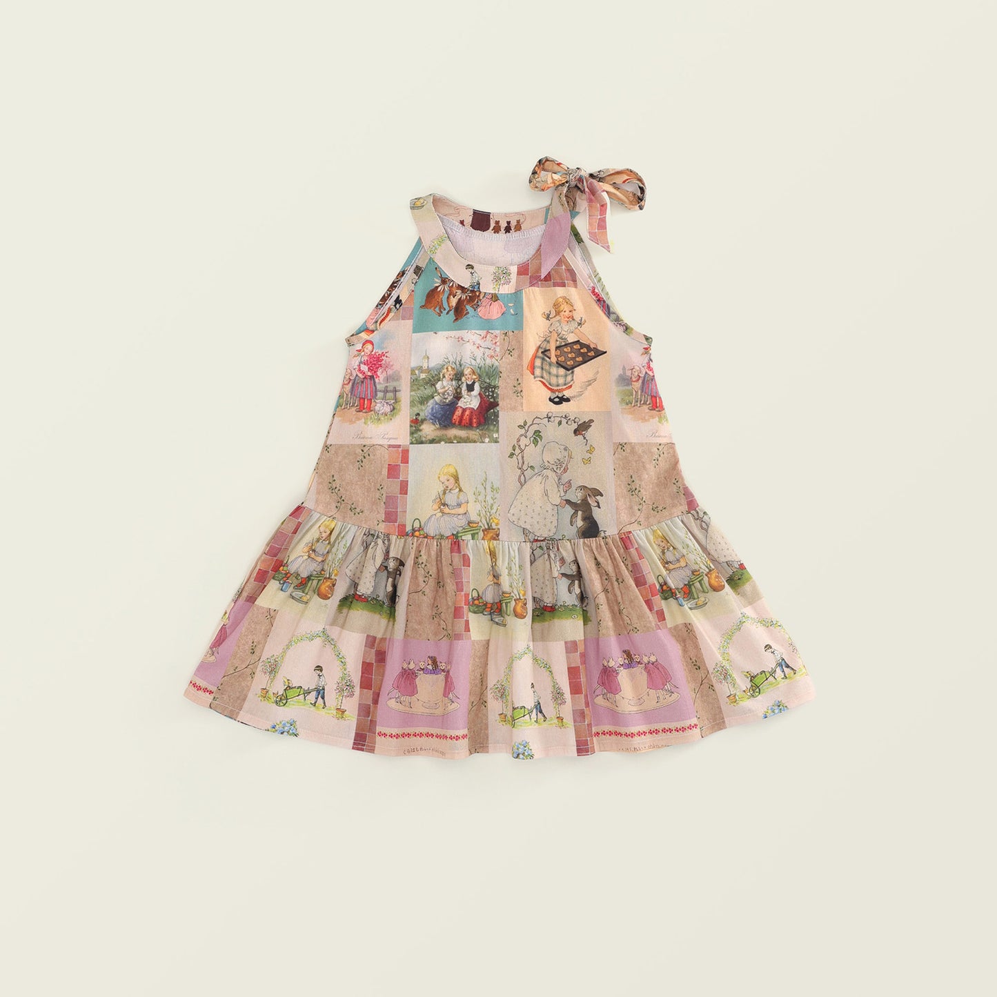 Girls' Rabbit Print Sleeveless Sundress