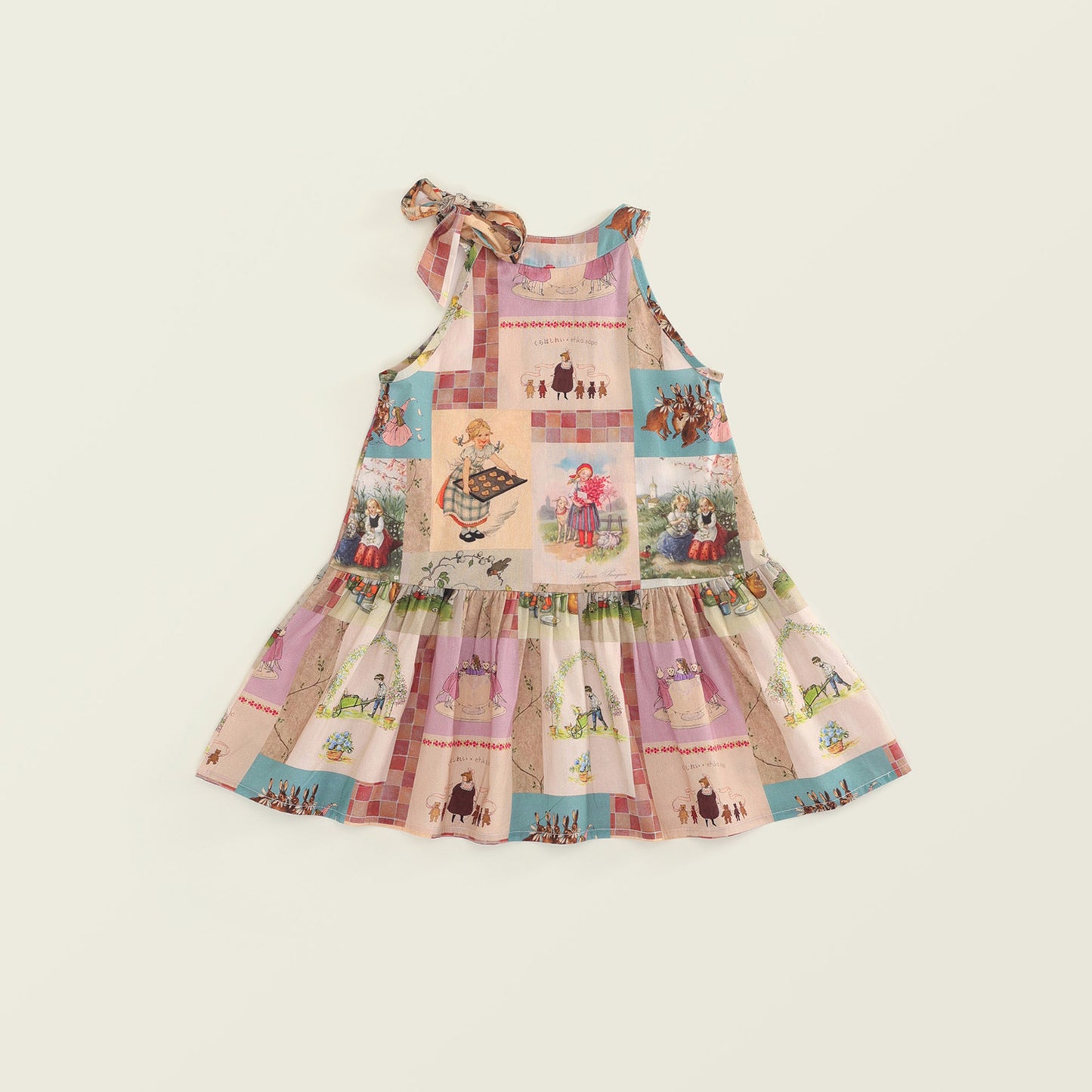 Girls' Rabbit Print Sleeveless Sundress