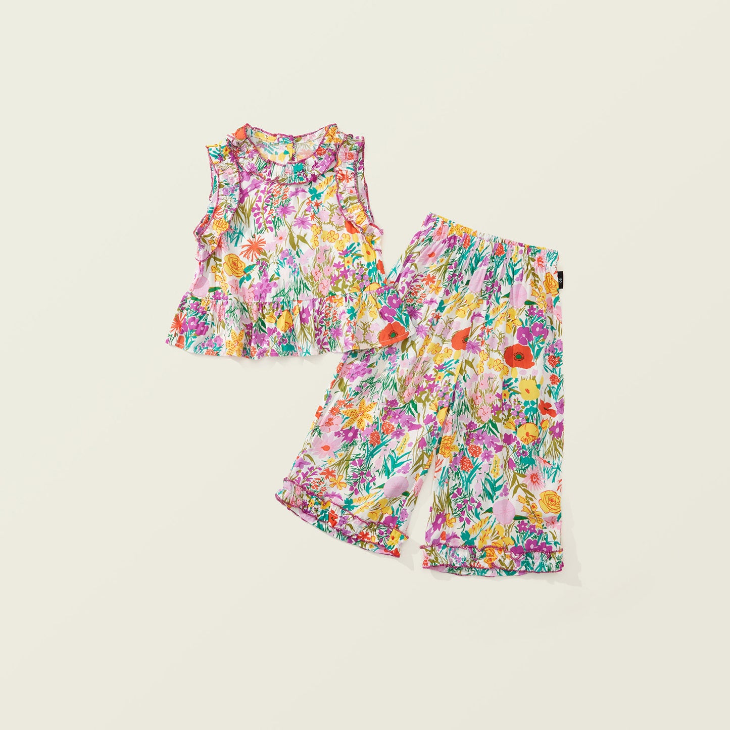 Girls Floral Print 2-Piece Set