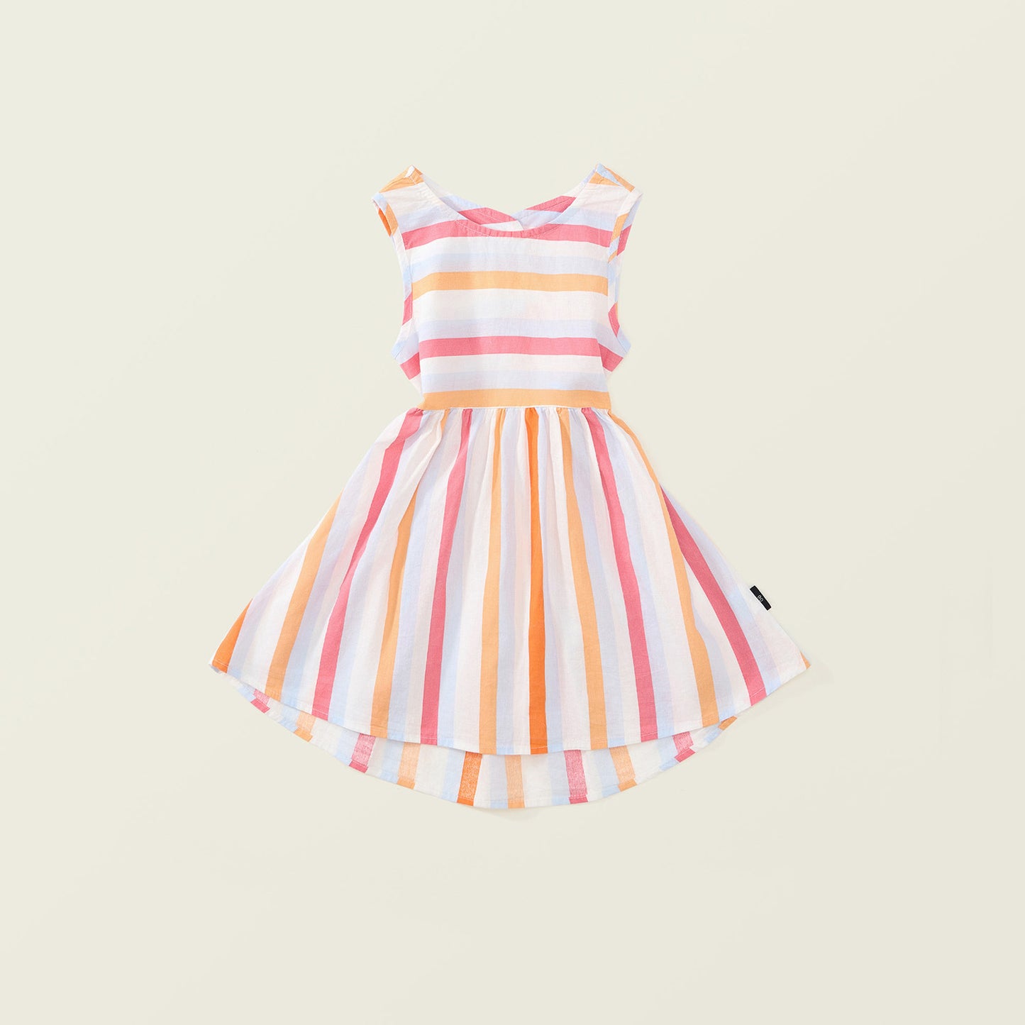 Girls Striped Backless Dress