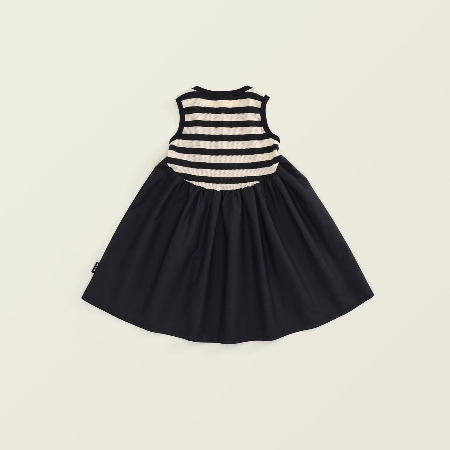 Girls' Black and White Striped Sleeveless Dress