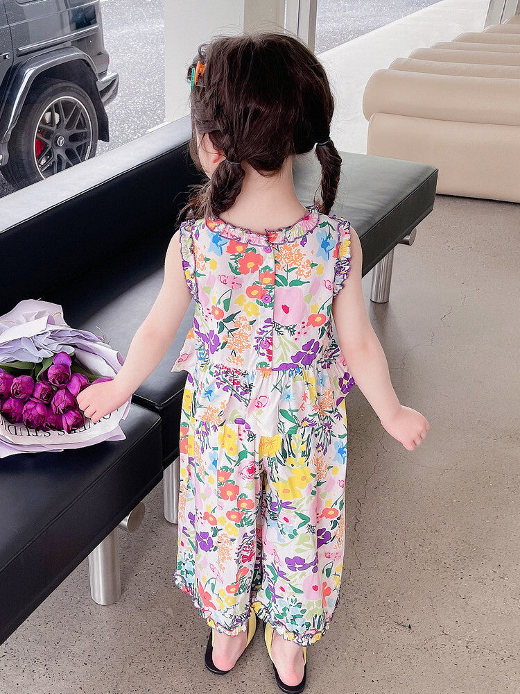 Girls Floral Print 2-Piece Set