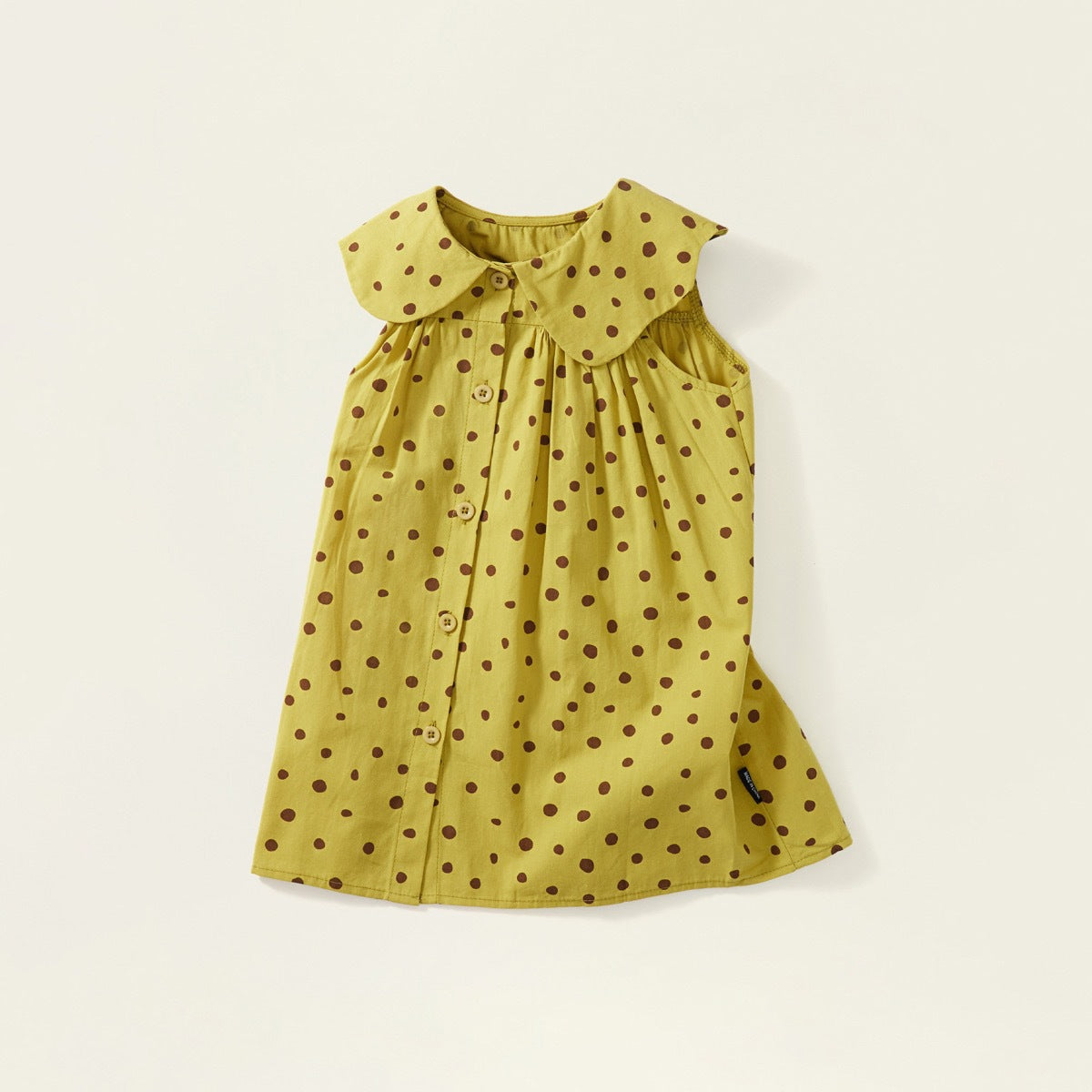 Girl polka dot print sleeveless dress