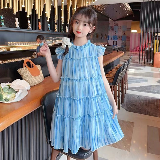 Girls' Flutter Sleeve A-Line Dress