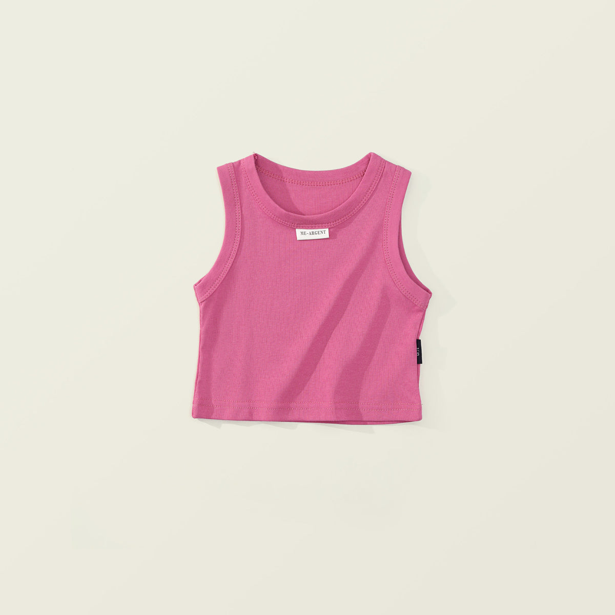 Girls' Solid Color Ribbed Tank Top -K6126380