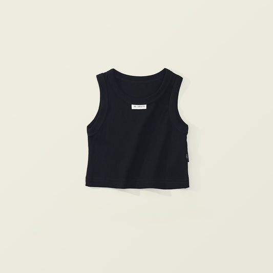 Girls' Solid Color Ribbed Tank Top -K6126380
