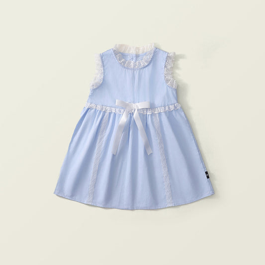 Girls Sleeveless Lace Patchwork Summer Dress